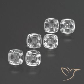 2.92 ctw White Topaz Stones, Natural Topaz in Cushion-Cut Shape for Sale