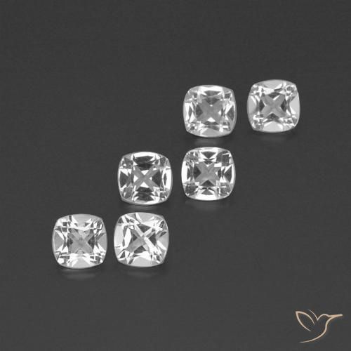 2.82ctw Natural Clear White Topaz, Cushion, VVS-VS