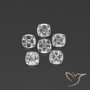 2.82 ctw White Topaz Stones, Natural Topaz in Cushion-Cut Shape for Sale