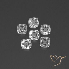 2.86 ctw White Topaz Stones, Natural Topaz in Cushion-Cut Shape for Sale