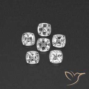 2.70 ctw White Topaz Stones, Natural Topaz in Cushion-Cut Shape for Sale