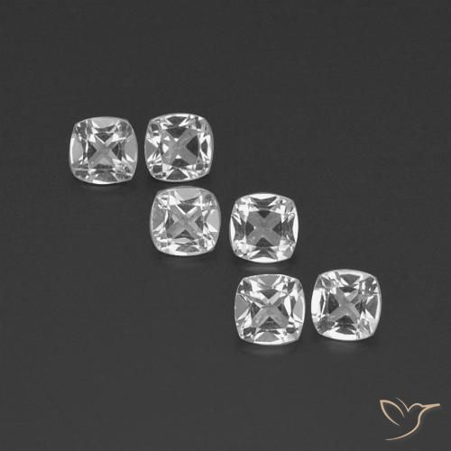2.84ctw Natural Clear White Topaz, Cushion, VVS-VS
