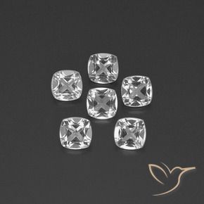 2.84 ctw White Topaz Stones, Natural Topaz in Cushion-Cut Shape for Sale