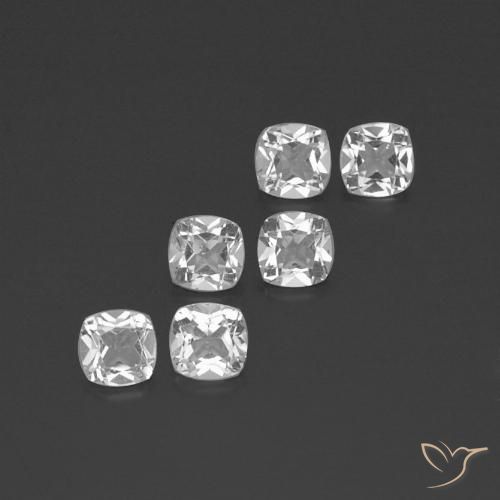 2.96ctw Natural White Topaz, Cushion, VVS-VS