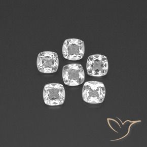 2.96 ctw White Topaz Stones, Natural Topaz in Cushion-Cut Shape for Sale
