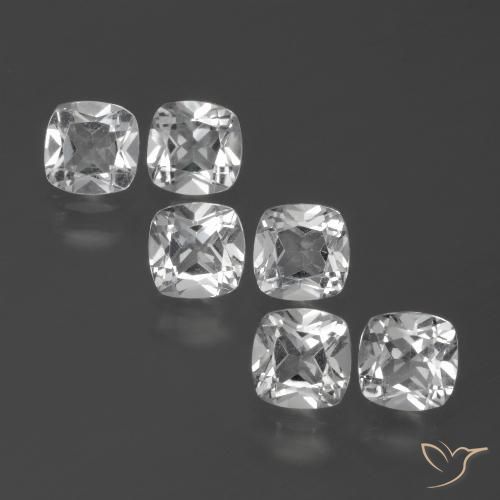 3.33ctw Natural Clear White Topaz, Cushion, VVS-VS