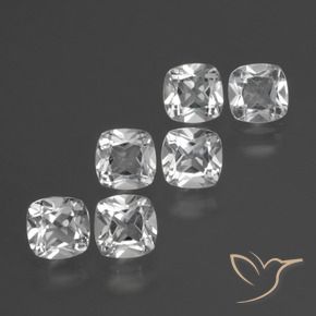 3.33 ctw White Topaz Stones, Natural Topaz in Cushion-Cut Shape for Sale