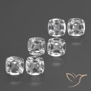 2.91 ctw White Topaz Stones, Natural Topaz in Cushion-Cut Shape for Sale