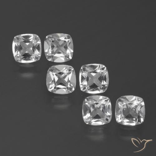 2.95ctw Natural Clear White Topaz, Cushion, VVS-VS