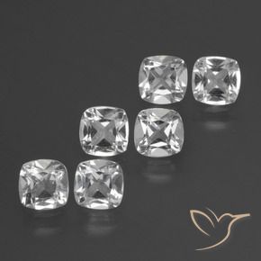 2.95 ctw White Topaz Stones, Natural Topaz in Cushion-Cut Shape for Sale