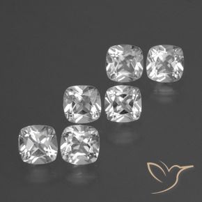 2.98 ctw White Topaz Stones, Natural Topaz in Cushion-Cut Shape for Sale
