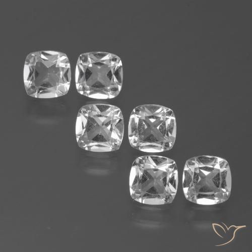 3.24ctw Natural Clear White Topaz, Cushion, VVS-VS