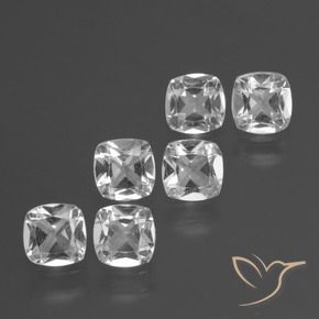 2.84 ctw White Topaz Stones, Natural Topaz in Cushion-Cut Shape for Sale