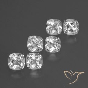 3.16 ctw White Topaz Stones, Natural Topaz in Cushion-Cut Shape for Sale