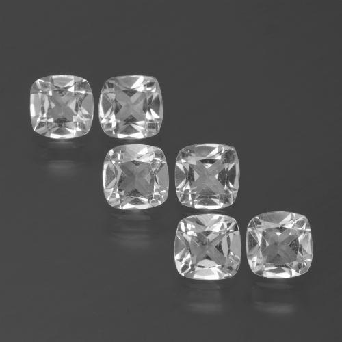 2.64 ctw White Topaz Gemstones, Topaz Gems in Cushion-Cut Shape for Sale.
