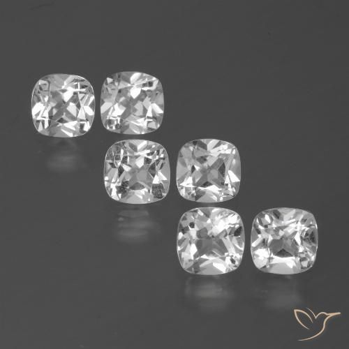 3.06ctw Natural Clear White Topaz, Cushion, VVS-VS