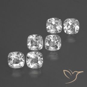 3.06 ctw White Topaz Stones, Natural Topaz in Cushion-Cut Shape for Sale