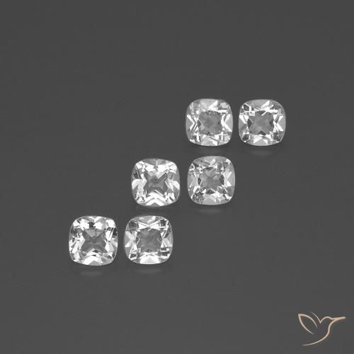 3.03ctw Natural Clear White Topaz, Cushion, VVS-VS