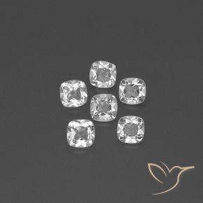 3.03 ctw White Topaz Stones, Natural Topaz in Cushion-Cut Shape for Sale