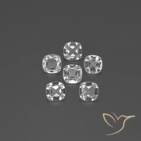 2.55 ctw White Topaz Stones, Natural Topaz in Cushion-Cut Shape for Sale