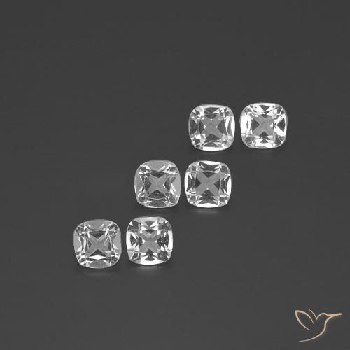 2.78 ct White Topaz, 4.6 x 4.5 mm Cushion Cut From Brazil, Photo A