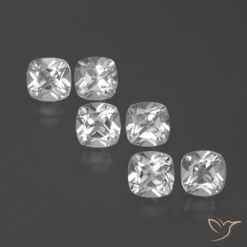 2.92ctw Natural Clear White Topaz, Cushion, VVS-VS
