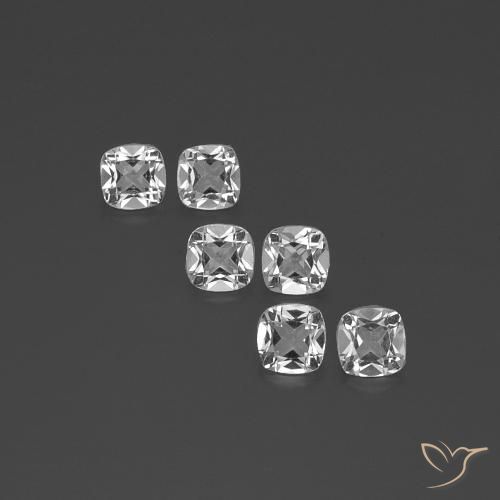2.89ctw Natural Clear White Topaz, Cushion, VVS-VS