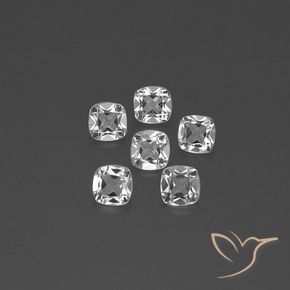 2.89 ctw White Topaz Stones, Natural Topaz in Cushion-Cut Shape for Sale