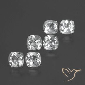 2.80 ctw White Topaz Stones, Natural Topaz in Cushion-Cut Shape for Sale