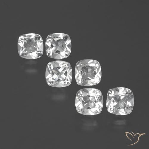 2.95ctw Natural White Topaz, Cushion, VVS-VS