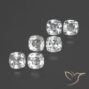2.95 ctw White Topaz Stones, Natural Topaz in Cushion-Cut Shape for Sale