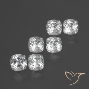 2.75 ctw White Topaz Stones, Natural Topaz in Cushion-Cut Shape for Sale