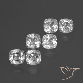 3.08 ctw White Topaz Stones, Natural Topaz in Cushion-Cut Shape for Sale