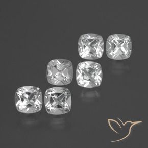 2.75 ctw White Topaz Stones, Natural Topaz in Cushion-Cut Shape for Sale