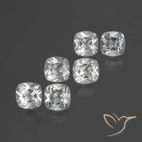 3.21 ctw White Topaz Stones, Natural Topaz in Cushion-Cut Shape for Sale