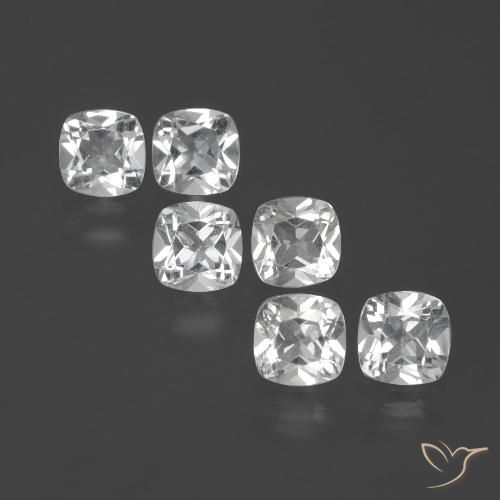 3.00ctw Natural White Topaz, Cushion, VVS-VS