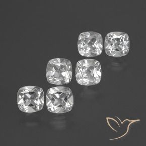 3.04 ctw White Topaz Stones, Natural Topaz in Cushion-Cut Shape for Sale