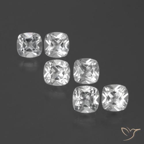 2.91ctw Natural White Topaz, Cushion, VVS-VS