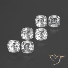 2.91 ctw White Topaz Stones, Natural Topaz in Cushion-Cut Shape for Sale