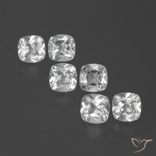 2.96 ct White Topaz, 4.6 x 4.6 mm Cushion Cut From Brazil, Photo A