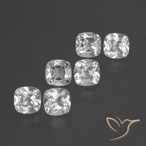 2.96 ctw White Topaz Stones, Natural Topaz in Cushion-Cut Shape for Sale