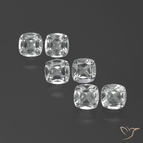 3.11ctw Natural Clear White Topaz, Cushion, VVS-VS