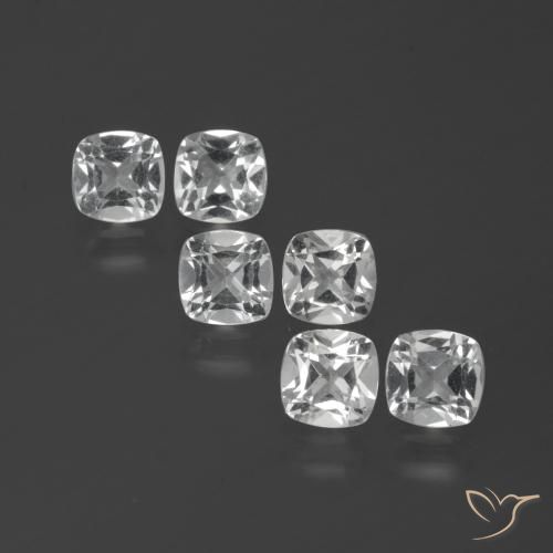 3.03ctw Natural Clear White Topaz, Cushion, VVS-VS