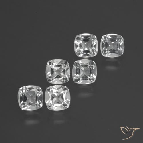 3.03 ctw White Topaz Stones, Natural Topaz in Cushion-Cut Shape for Sale