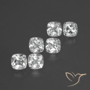 3.08 ctw White Topaz Stones, Natural Topaz in Cushion-Cut Shape for Sale