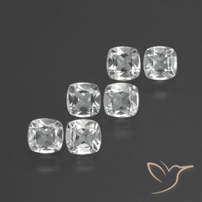 2.97 ctw White Topaz Stones, Natural Topaz in Cushion-Cut Shape for Sale