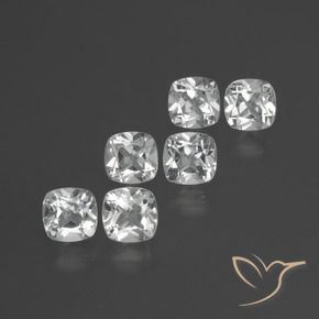 2.91 ctw White Topaz Stones, Natural Topaz in Cushion-Cut Shape for Sale