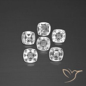 2.86 ctw White Topaz Stones, Natural Topaz in Cushion-Cut Shape for Sale