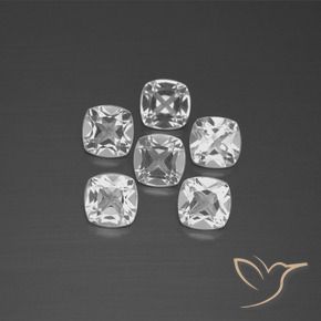 2.88 ctw White Topaz Stones, Natural Topaz in Cushion-Cut Shape for Sale