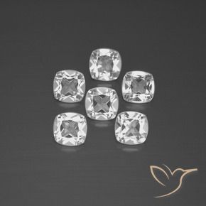 2.85 ctw White Topaz Stones, Natural Topaz in Cushion-Cut Shape for Sale